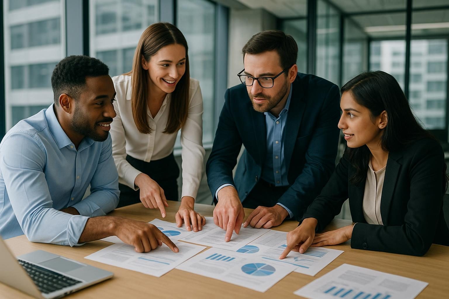 Agile software development team in a sprint planning session